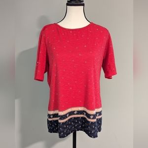Floral mid-sleeve Ann Taylor T-shirt